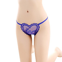 Lady Lace Crotchless Massage Pearl Love Shape Mesh Sexy T Pants Women Underwear