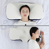 Gối công thái học chống đau vai ngáy, ngủ ngáy, hỗ trợ ngủ nhanh Ema - Thiết kế riêng biệt cho tư thế nằm ngửa và nằm nghiêng