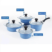 Bộ 4 nồi đúc ceramic chống dính cao cấp (quánh 1 tay cầm 18 cm, nồi 2 tay cầm 18 - 20 - 22 cm)
