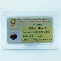 Viên đá Garnet tự nhiên kiểm định mài giác oval