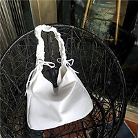 Túi xoắn dây. đeo chéo,tote đi học hàng Ulzzang, 2 màu Đen Trắng vải Kaki mềm, dây rút điều chỉnh