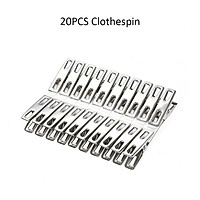20 Pcs Clothespins Stainless Steel Clothes Clips Metal Sealing Clip Socks Clothing Pegs Household Clothespin Clips for
