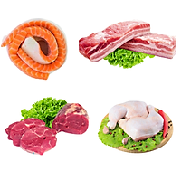 Combo 86: 1kg Lườn cá hồi 1-3 + 1kg Ba chỉ heo rút sườn + 1kg Bắp bò Úc + 1kg Đùi gà góc tư