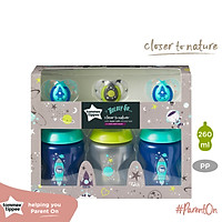 Bộ bình sữa Tommee Tippee BOLDLY GO BOY ty siêu mềm tự nhiên Closer To Nature, núm ty đi kèm 3-6 tháng
