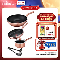 Bộ nồi chảo Tefal Cook & Shine 5 món gồm Chảo chiên 24 cm, Chảo xào 28cm, Quánh 18cm, Sạn và Vá - Hàng chính hãng