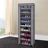 Non-woven 9 Tier Shoe Rack Shoe Shelf Storage Closet Organizer Cabinet With Cover