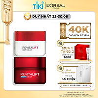 Bộ Kem Dưỡng Chống Lão Hoá Giảm Nếp Nhăn Ngày Và Đêm L'Oreal Paris Revitalift 50ml