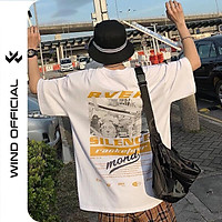 Áo thun tay lỡ WIND phông unisex form rộng RVER nam nữ cotton oversize ulzzang
