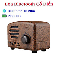 Loa bluetooth mini giá siêu rẻ di động cổ điển BT01 vân gỗ retro dễ thương decor phòng , Loa BT Speaker âm thanh trầm cực hay