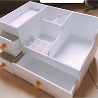 Kệ Đựng Mỹ Phẩm-Màu Trắng Nút Gỗ