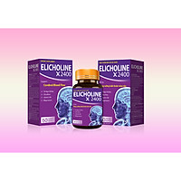Viên bổ não ELICHOLINE X2400 | Trí tuệ, Trí nhớ, Tuần hoàn não | 4 thành phần giá trị Ginkgo Biloba, Citicholine, Magie, Vitamin B6 | 60 viên