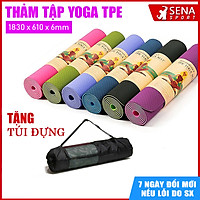 Thảm Tập Yoga 2 Lớp chất liệu TPE dày 6mm Bám và chống trơn cực tốt