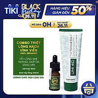 COMBO TẨY TRIỆT LÔNG BIKINI VÙNG KÍN VĨNH VIỄN UMISKIN tại nhà | Mỡ trăn triệt lông vĩnh viễn U Minh Hạ (10ml) & Kem tẩy lông Umi 4C (100ml) an toàn cho da nhạy cảm