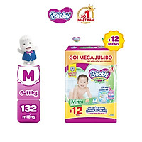 Tã/bỉm quần Bobby Mega Jumbo Lõi nén thần kì 3mm - Tặng 12 miếng trong gói