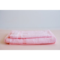 Combo 2 Khăn Sợi tre Bamboo Kháng khuẩn gồm Khăn Mặt/ Khăn Gội Đầu HV 30x50 cm và Khăn Tắm HV 60x120 cm Mềm Mại