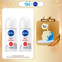 Combo 2 Lăn Ngăn Mùi NIVEA Khô Thoáng Mịn Màng (50ml) - 81611