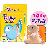 Combo 2 Tã Quần Unidry Ultra Jumbo L68 (68 Miếng) - (Tặng 1 thú bông khủng long - màu giao ngẫu nhiên)