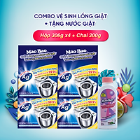 Combo 04 Hộp Chất Làm Sạch Lồng Máy Giặt Mao Bao (300g / Hộp) - Tặng Chai Nước Giặt Kháng Khuẩn Mao Bao (200g)