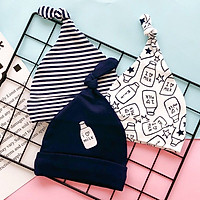 BỘ BA MŨ SƠ SINH COTTON THẮT NÚT( Họa tiết ngãu nhiên) - Tặng 1 bấm móng hình thú đáng yêu(ngẫu nhiên)