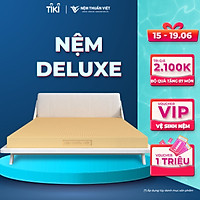 (1m8x2mx10cm) Nệm Cao Su Thuần Việt Deluxe 100% Cao Su Thiên Nhiên, Bền Bỉ, Thoáng Mát, Êm Ái