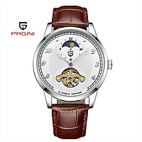 Đồng Hồ Cơ Nam PAGINI PA3399 Cao Cấp Automatic Dây Da - Chống Nước 3ATM – Thiết Kế Lịch Mặt Trăng Mặt Trời Độc Đáo