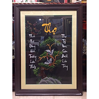Tranh thêu thư pháp chữ Thọ
