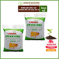 Bộ 3 bao Phân Bò Hữu Cơ Tiện Lợi Lavamix, Không Mùi Hôi 3dm3 - Phân bò đã qua xử lý