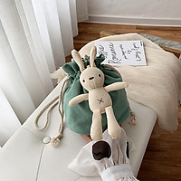 IELGY women's bag 2020 new Korean version of popular shoulder bag spring and summer small fresh and lovely bucket slung canvas bag