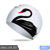 Mũ bơi nữ chống nước, nón bơi Silicon co giãn đa chiều, hoạt tiết đẹp, sang trọng, bảo vệ tóc và da đầu khi bơi | MM04
