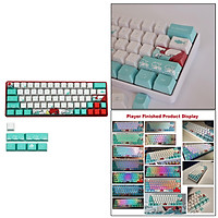 Coral Sea Ukiyo-e Keycaps PBT Dye Sublimation 71 Key Full Set for GK61 GK64 RK61