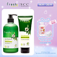 Bộ đôi gội xả Fresh Organic Trị gàu chiết xuất Tràm trà hữu cơ 500g + 180g