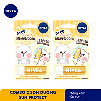 Combo 2 Son Dưỡng Ẩm Chuyên Sâu Nivea Lip Original Care / Chống Nắng Sun Proctect Spf30 / Pomegranate Shine - Tặng Kèm Ốp Son (85061 & 85133 & 85207)