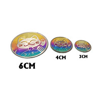 Tem titanium logo hình mèo thần tài may mắn nhiều kích thước dùng trang trí xe