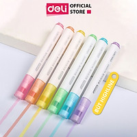 Set 6 chiếc bút highlight dạ quang dấu dòng Deli - Bảng màu pastel macaron - 33002