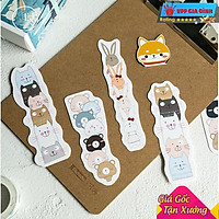 Hộp 30 Đánh Dấu Sách Bookmark Thú Cưng Siêu Cute Dễ Thương
