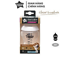 Bình sữa ty siêu mềm tự nhiên Tommee Tippee Closer to Nature 260ml, núm ty đi kèm 3-6 tháng