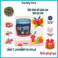 Bộ Đồ Chơi Lắp Ghép Pattern Blocks , Đồ chơi trí tuệ dành cho bé từ 2,3,4,5,6,7 Tuổi