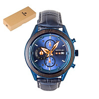 REDEAR Men Watch Quartz Movement Alloy & Wood Case Time & Calendar Display Luminous Pointer Stopwatch Function 30M