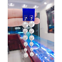 Bông tai nụ bạc treo 6 trai cho nữ giá như xưởng