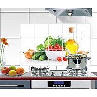Tranh dán bếp cách nhiệt chống bám dính dầu mỡ decan dán tường