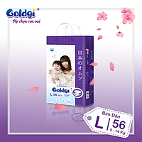 Bỉm dán GOLDGI+ Size L 56 miếng (cho trẻ từ 9-14kg)