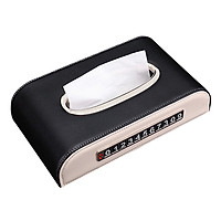 Hộp đựng khăn giấy kiêm số điện thoại trên ô tô ZJH-022 (Đen-Be)
