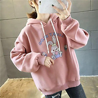 (HÌNH THẬT) ÁO KHOÁC HOODIE CHUI CỔ NỮ IN CHỮ NỔI FORM RỘNG CHÂT NỈ CỰC ĐẸP MẪU MỚI SIÊU HOT THỜI TRANG CAO CẤP MMH04