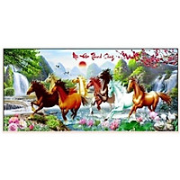 Tranh thêu chữ thập Mã đáo thành công MN0001(148x73)