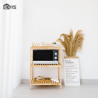 Kệ Gỗ Lò Vi Sóng 3 Tầng Evis Home - Kệ Để Lò Vi Sóng 3 Tầng Đa Năng - Kệ Gỗ Decor Thông Minh - Lắp Ráp Dễ Dàng