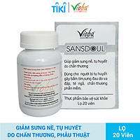 Viên giảm đau Đông Y Sansdoul - Giảm sưng nề, tụ huyết do chấn thương gây bầm tím, sưng đau do va đập, hỗ trợ lành nhanh vết thương do phẫu thuật thẩm mỹ, sinh mổ... Sản phẩm của Vioba, lọ x 20 viên.