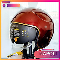 Mũ bảo hiểm kính âm Napoli chụp tai phượt có kính giấu bên trong dành cho đầu nhỏ và trung bình (Size M)