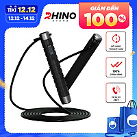 Dây nhảy thể thao lõi thép cao cấp Rhino J501 tự động đếm số, tích hợp đo calo, quãng đường, độ dài dây tùy chỉnh - Dùng cho Muay | Boxing | Kickboxing - Hàng chính hãng