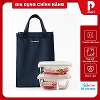 Bộ túi hộp cơm thủy tinh Lock&Lock 3EA LLG428S2