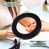 NEWACALOX 5X Illuminated Magnifier USB 3 Colors LED Magnifying Glass for Soldering Iron Repair/Table Lamp/Skincare Bea